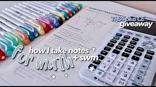 how i take notes & essentials: math (+study with me)