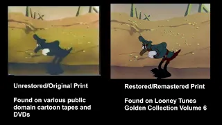 Daffy - The Commando (1943) - restored and unrestored print comparison