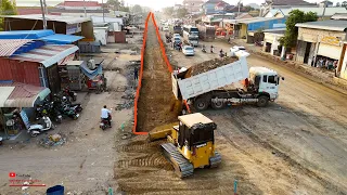 Skills Operator Dozer Work Depth Floor​ Missing Under Road Foundation Was​ Filling Using Stone Soils