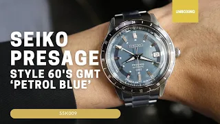 Unboxing Seiko Presage Style60's GMT ‘Petrol Blue’ SSK009J1 SSK009