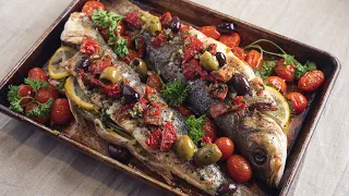 Easy Oven Grilled Whole Fish | Roasted Branzino Recipe