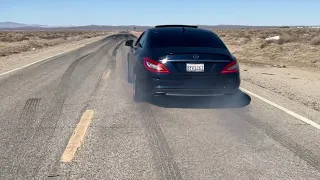 Mercedes-Benz CLS550 Xpipe Install / Fly by / Exhaust sound clips / Burnout