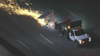 Police chase involving work truck in Los Angeles area