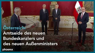 Vereidigung (Angelobung) von Alexander Schallenberg als neuer Bundeskanzler in Österreich