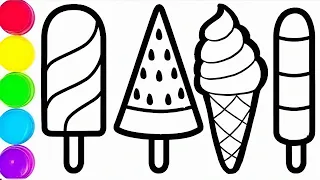 Icecream drawing painting and colouring for kids and toddlers|| Child Art.