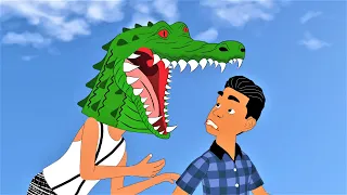 bibi - alligator prank - funny cartoon - funny animation - kartun lucu - video lucu