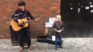 Busking in Mathew Street Liverpool Beatles