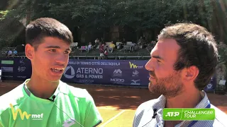 16-Years-Old Carlos Alcaraz Garfia | Intervista all'ATP Challenger di L'Aquila
