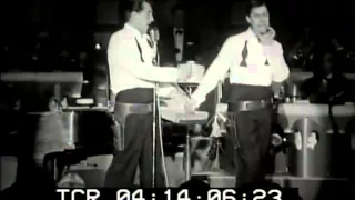 Dean Martin and Jerry Lewis performing at the Sands Hotel March, 1956
