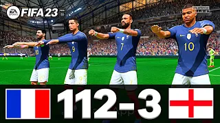 FIFA 23 - MESSI, RONALDO, MBAPPE, NEYMAR, ALL STARS | FRANCE 112 - 3 ENGLAND