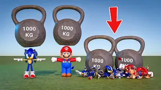 Sonic & Super Mario vs 1000KG! 🙃