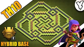 INSANE TOWN HALL 10 TROPHY/FARMING BASE 2019!! TH10 HYBRID FARM BASE 100% TESTED WITH PROOF - COC