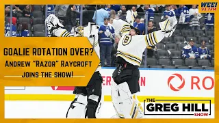Bruins are up 3-1 on the Maple Leafs. Andrew "Razor" Raycroft joins The Greg Hill Show!