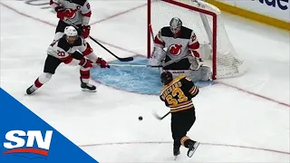 Brad Marchand Scores Against Devils In 666th Game After Amazing DeBrusk Play