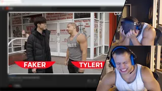 TYLER1 REACTS TO HIM & FAKER VISITING HEART ATTACK GRILL