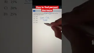How to Calculate Percent Decrease | Math Formula for the SAT & ACT  #shorts #math #maths