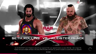 WWE 2K20 Seth Rollins VS Aleister Black 1 VS 1 Match