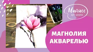 Рисуем магнолию акварелью. Быстрый акварельный скетч