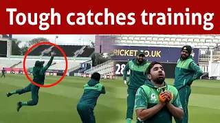Pak cricketers tough boundary catches training