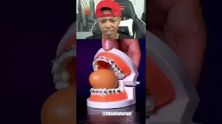Teeth eating a whole egg