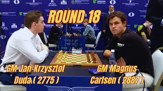 GM Jan-Krzysztof Duda (2775) - GM Magnus Carlsen  (2887) | Round 18 FIDE World Blitz 2023