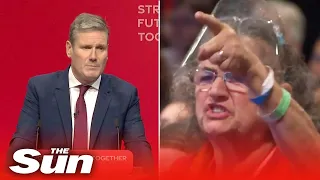 Keir Starmer mercilessly heckled by his own angry Labour members during key conference speech