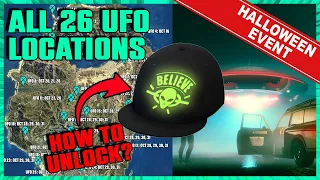 HOW TO UNLOCK Glow Believe Cap - ALL 26 UFO LOCATION MAP **HALLOWEEN EVENT 2022**- GTA 5 ONLINE