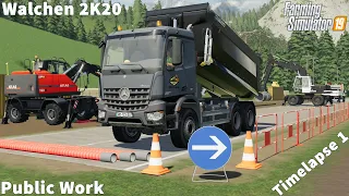 Installation of Concrete & Plastic Pipes│Public Work│Walchen 2K20│FS 19│Timelapse#1