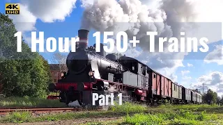 1 Hour Real Train Video! 150+ Trains Part 1 #trains #locomotive #railroad