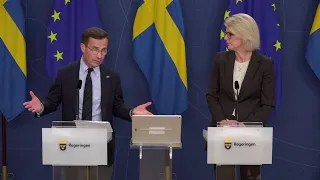 Pressträff med statsminister Ulf Kristersson och finansminister Elisabeth Svantesson i Rosenbad