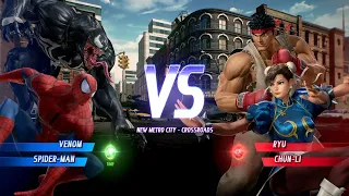 Marvel Vs. Capcom Infinite - Venom/Spider-Man Vs. Ryu/Chun-Li (VERY HARD)