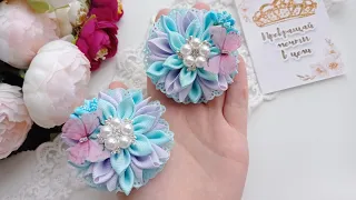 Красивые цветочки канзаши🌸 Резиночки для волос🌸 бантики для девочек🌸 #канзашиотнаташи #мк #diy