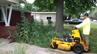 The neighbor hasn’t seen anyone mow this tall lawn in months