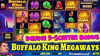 BIG WIN on 5-scatter BUFFALO KING MEGAWAYS slots bonus