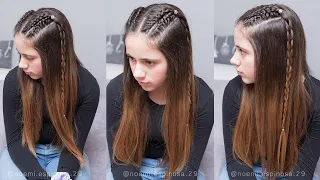 TRENZAS FACILES PARA NIÑAS PASO A PASO - PEINADO FACIL PARA NIÑAS