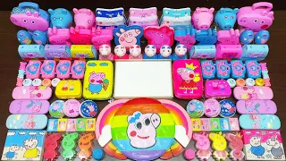 PEPPA PIG SLIME & RAINBOW ! RELAXING CLAY & MAKEUP ! Mixing Random Things into Glossy Slime #981