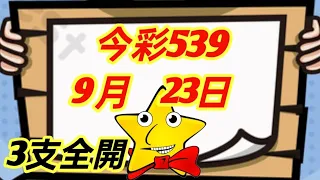 今彩539 9月23日 (2) | 共享 39預測 今天 | 3支全開