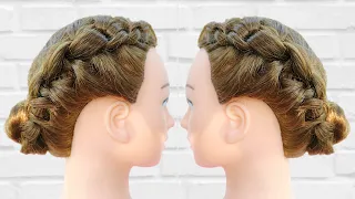 Bohemian Braid Updo | Double Dutch Braids Updo | Hair Tutorial - Simple & Easy