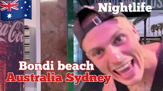 Australia Sydney 4KHDR Bondi Beach at Night:Walking Tour of the Iconic Beach and Surrounding Streets