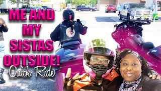 ME AND MY SISTERS POPPED OUT FOR A RIDE | Female Motorcycle Club | Kawasaki  Vaquero meets Harley