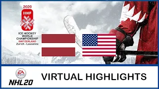 NHL 20 | IIHF Worlds 2020 | Latvia - USA | Virtual Highlights