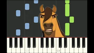 piano tutorial "YOU CAN'T TAKE ME" Spirit Stallion of the Cimarron, with free sheet music