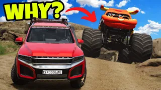 Using a Monster Truck on This Awesome NEW Offroad Map in BeamNG Drive Mods!