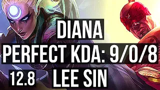 DIANA vs LEE SIN (JNG) | 9/0/8, 69% winrate, Legendary, Rank 10 Diana | EUW Challenger | 12.8