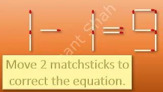 Matchstick Puzzle 1-1=9