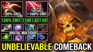 Unbelievable Mega-Creep COMEBACK | 130% Crit Rate 13 Slotted Ultra Late Game Clinkz 1100 CS Dota 2