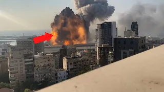 NEW Shocking 4k footage shows moment of Beirut explosion in slow motion