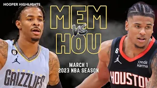 Memphis Grizzlies vs Houston Rockets Full Game Highlights | Mar 1 | 2023 NBA Season