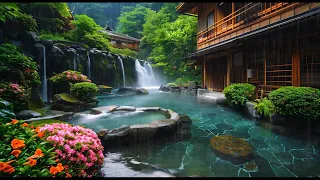 Serene Sanctuary: Japanese Garden with Rain Sounds and Piano Music for Peaceful Relaxation 🌿