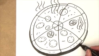 como dibujar una pizza | como dibujar una pizza paso a paso